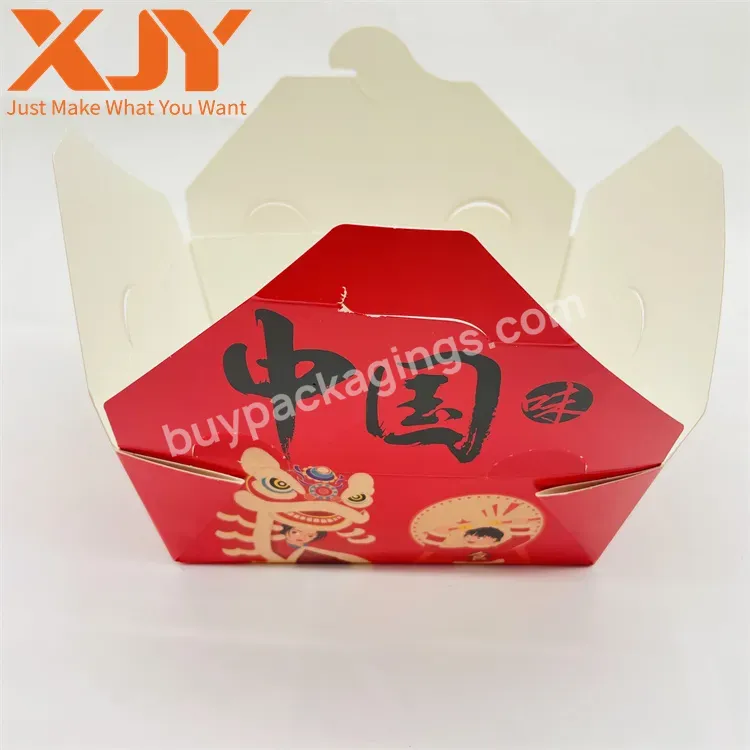 Xjy Eco Disposable Brown Kraft Packaging Custom Logo Takeout To Go Food Paper Container Cardboard Takeaway Box