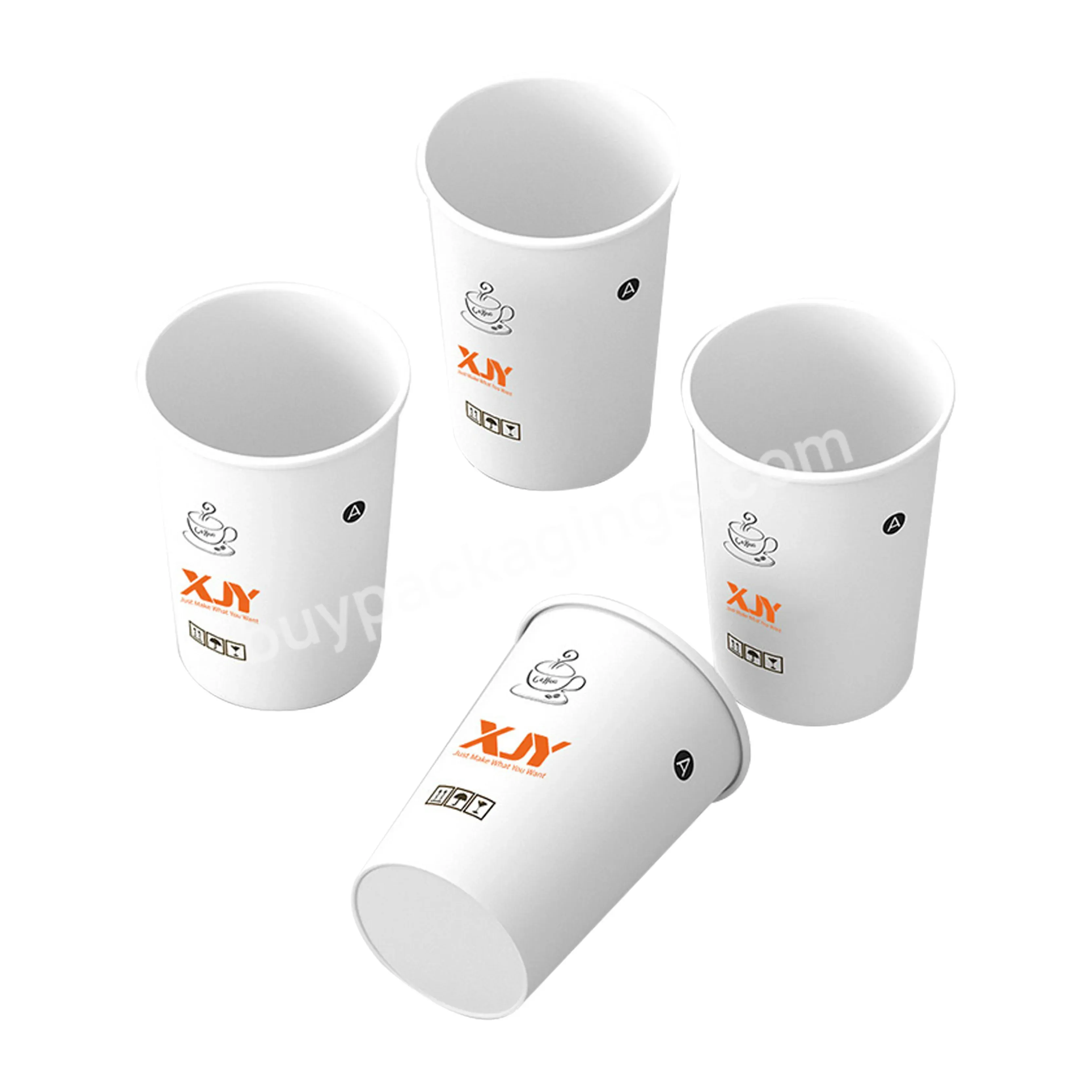 Xjy Eco Friendly 3/6/7/10/12 Oz Custom Printing For Hot Drink Double Wall With Lid And Sleeve Logo Paper Cup - Buy Bio Disposable Recycled For Cappuccino Milktea Hot Chocolate And Cold Drinks Cup Drinking Coffee Cup Paper Cups With Sleeve,Disposable