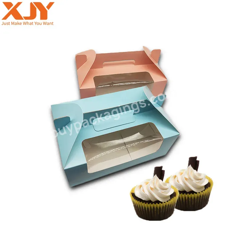 Xjy Eco Friendly Biodegradable Box Macaron Dessert Kraft Carton Cardboard Custom Packaging Paper Dessert Packing Cake Boxes