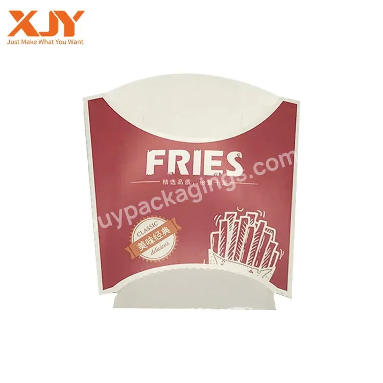 Xjy Eco Friendly Biodegradable Take Away Food Packaging Boxes French Fries Fried Paper Food Packaging Hamburger Box