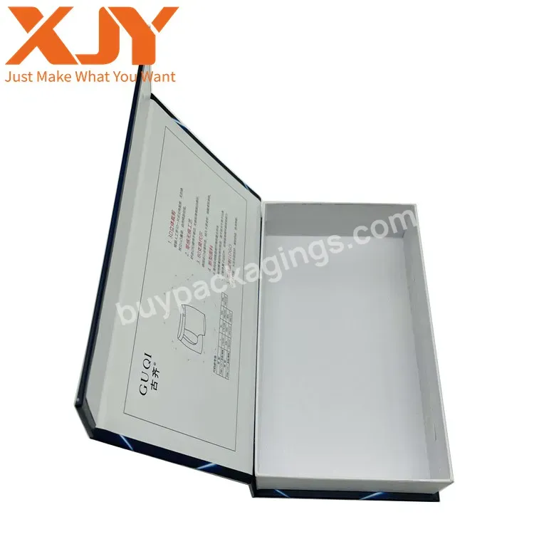 Xjy Eco Friendly Cardboard Black Shoe Packaging Magnetic Closure Foldable Paper Custom Logo Printing Gift Packaging Box