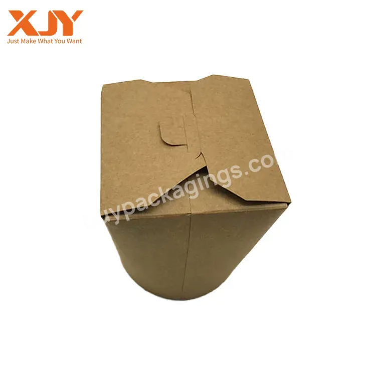 Xjy Eco-friendly Disposable Round Square Custom Printing Recycled Brown Kraft Paper Fast Food Packaging Box