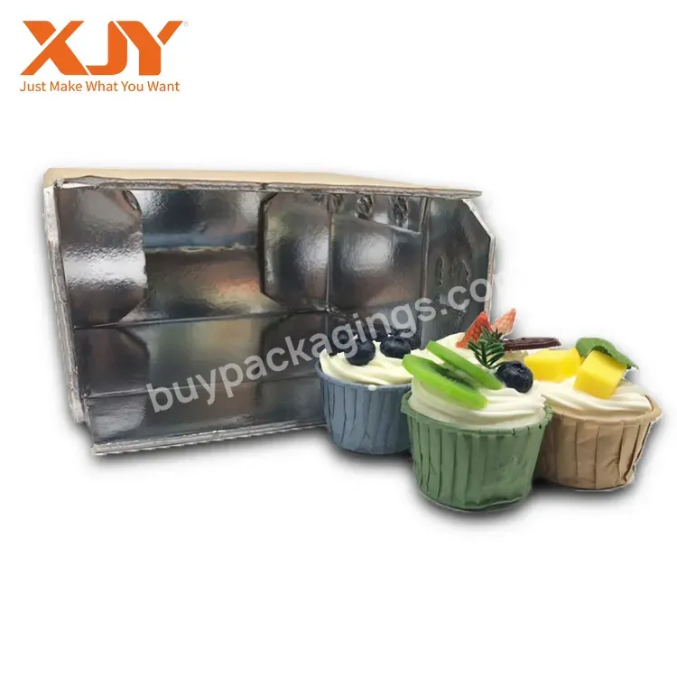Xjy Eco Logo Biodegradable Custom Printing Aluminum Foil Insulated Thermal Shipping Carton Boxes For Frozen Food Packing