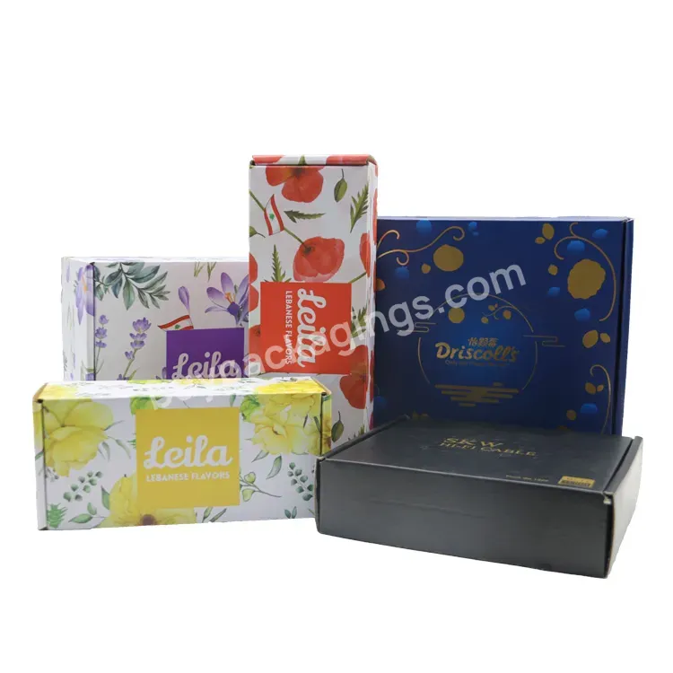 Xjy Gloss Black Gift Clothes Gold Foil Logo Packaging Mailer Shipping Boxes Corrugated Paper Packaging Box