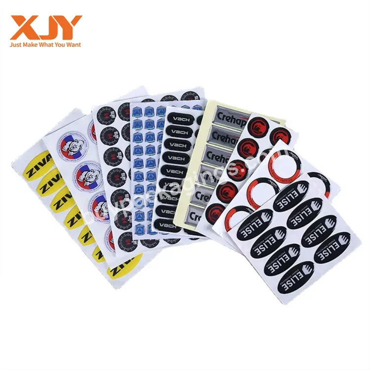 Xjy Glossy Waterproof Pvc Roll Printing Adhesive Cartoon Die Cut Logo Stickers Custom Vinyl Private Label Sticker