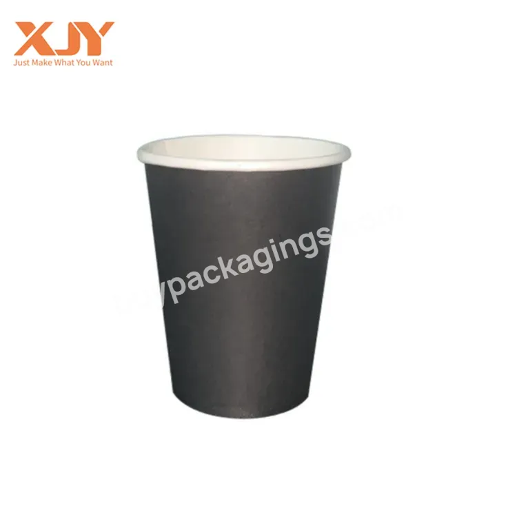 Xjy Hot Drinks Custom Printed Label Single Layer Double Wall Biodegradable Coffee Eco Friendly Branded Paper Cup