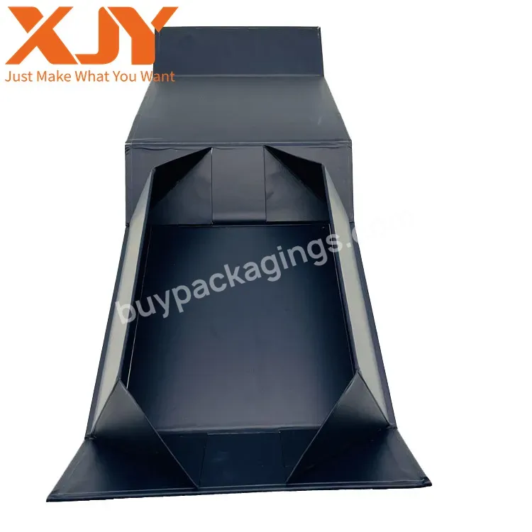 Xjy Luxury Branding Printed Matte Black Magnetic Gift Box Rigid Wedding Dress Packaging Cardboard Paper Gift Folding Boxes