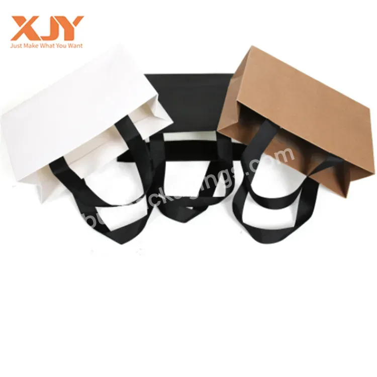 Xjy Luxury Goodies Brown Holiday Craft Ribbon Handle Ramadan Clothing Shopping Gift Packaging Paper Bag
