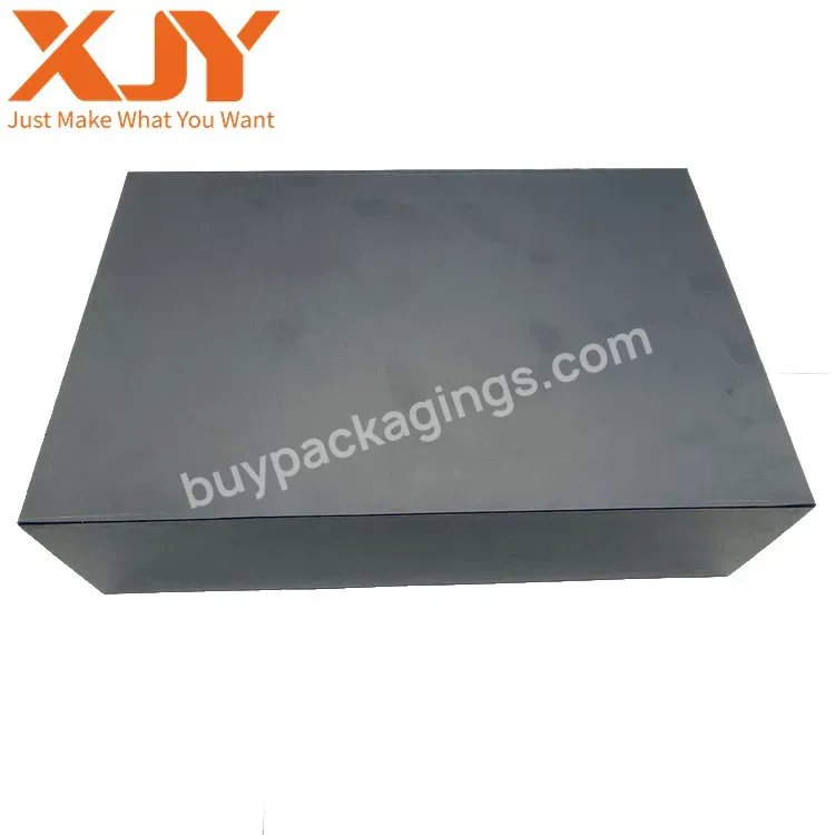 Xjy Luxury Matt Black Glossy Uv Logo Packaging Box Folding Paper Box Magnetic Foldable Gift Box With Magnetic Lid