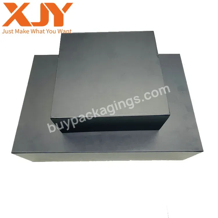 Xjy Luxury Matt Black Glossy Uv Logo Packaging Box Folding Paper Box Magnetic Foldable Gift Box With Magnetic Lid