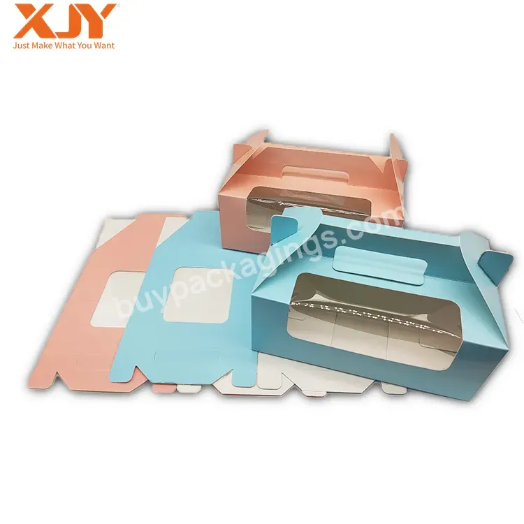Xjy Modern Design Customised Cardboard Eid Mubarak Pvc Square Transparent Tiered Birthday Wedding Cookie Mooncake Box