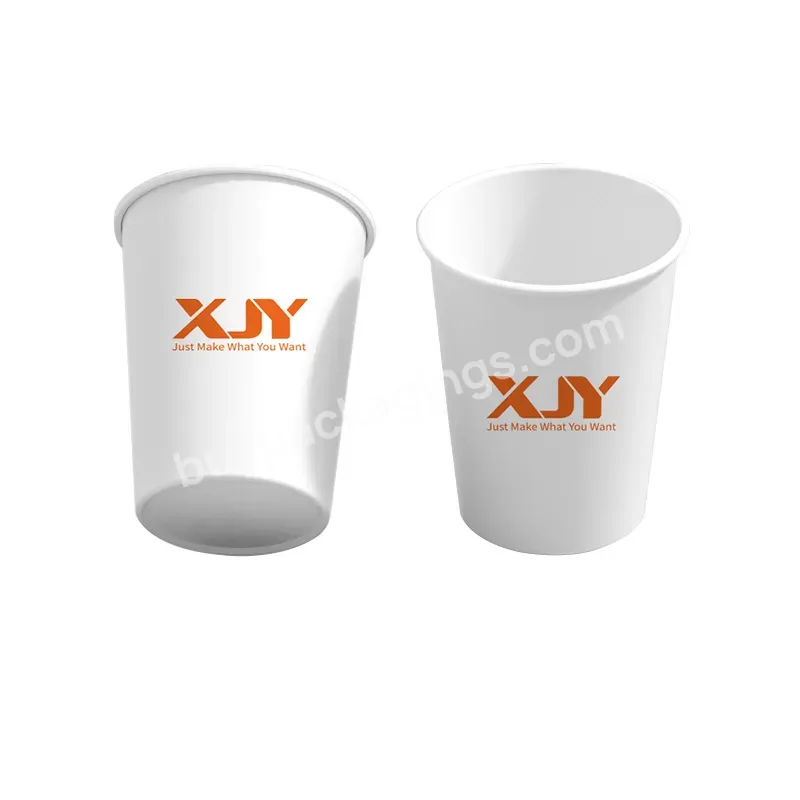 Xjy Printed Biodegradable Disposable Hot Beverage Double Wall Customize Logo Thicken Coffee Cup With Plastic Lid