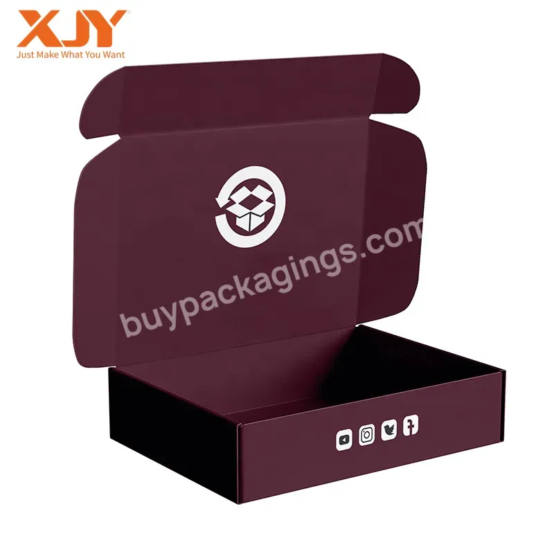 Xjy Recycled Shipping Logo Printed Mailling Box Luxury Corrugated Folding Kraft Paper Packaging Clothing Storage Box