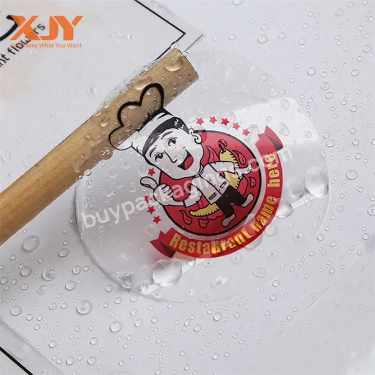 Xjy Silver Foil Custom Logo Printing Round Transparent Label Stickers Printing Custom Clear Vinyl Plastic Stickers