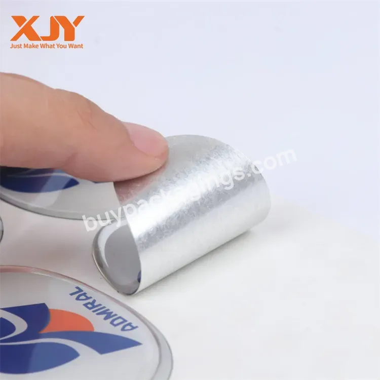 Xjy Waterproof 3d Business Logo Printed Epoxy Resin Sticker Clear Crystal Custom 3d Epoxy Domed Stickers