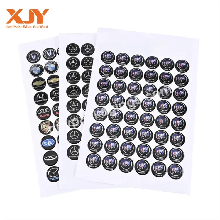 Xjy Waterproof Uv Resistant Adhesive Company Logo Printing Resin Crystal Dome 3d Epoxy Sticker