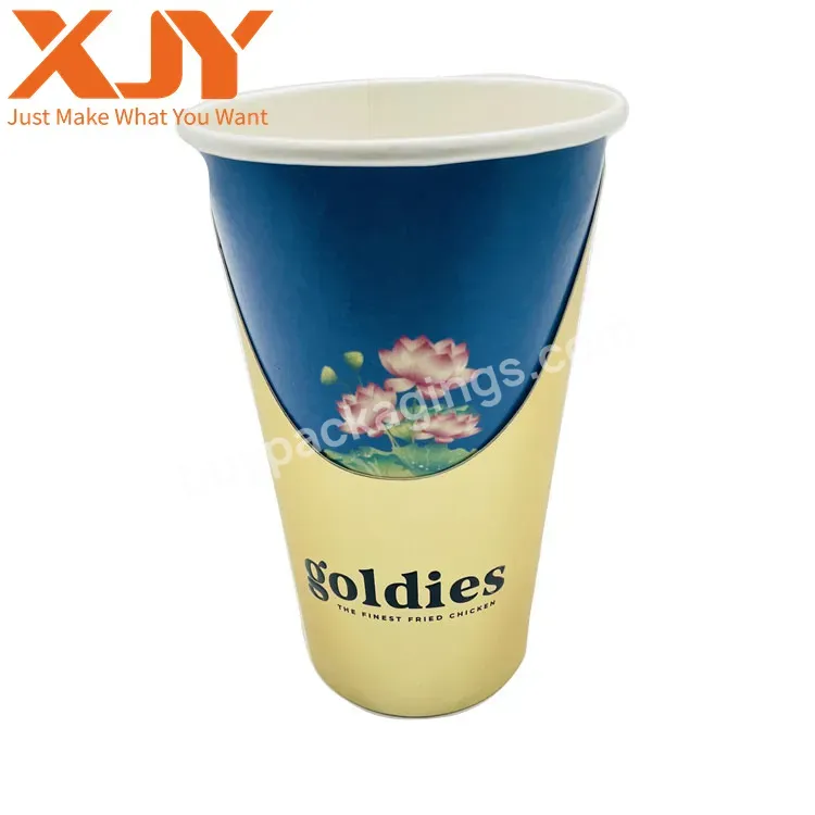 Xjy Wholesale 300ml Custom Biodegradable Single Wall Thickened Hot Coffee Logo Printed With Pet Lid Paper Cup