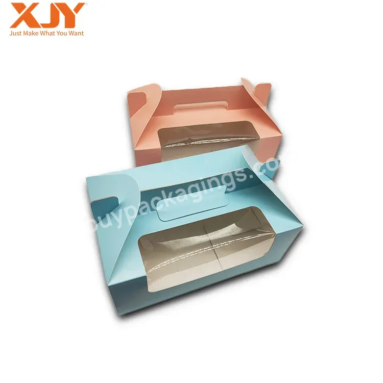 Xjy Wholesale Custom Logo Printed Fruit Packaging Paper Cardboard Tray Box With Handle
