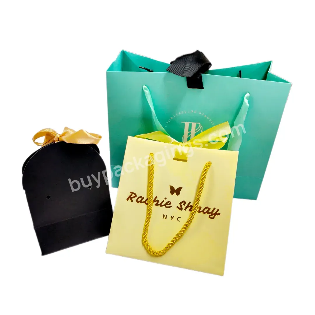 Yellow Gift Handbag Custom Private Logo Printed Luxury For Shopping Goods