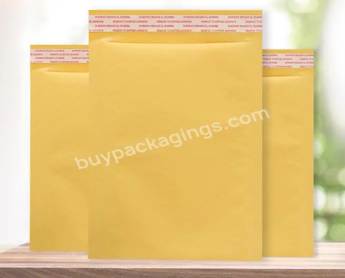 Yellow kraft paper bubble bag clothing packaging bag waterproof express foam thicken shockproof envelope bubble bag