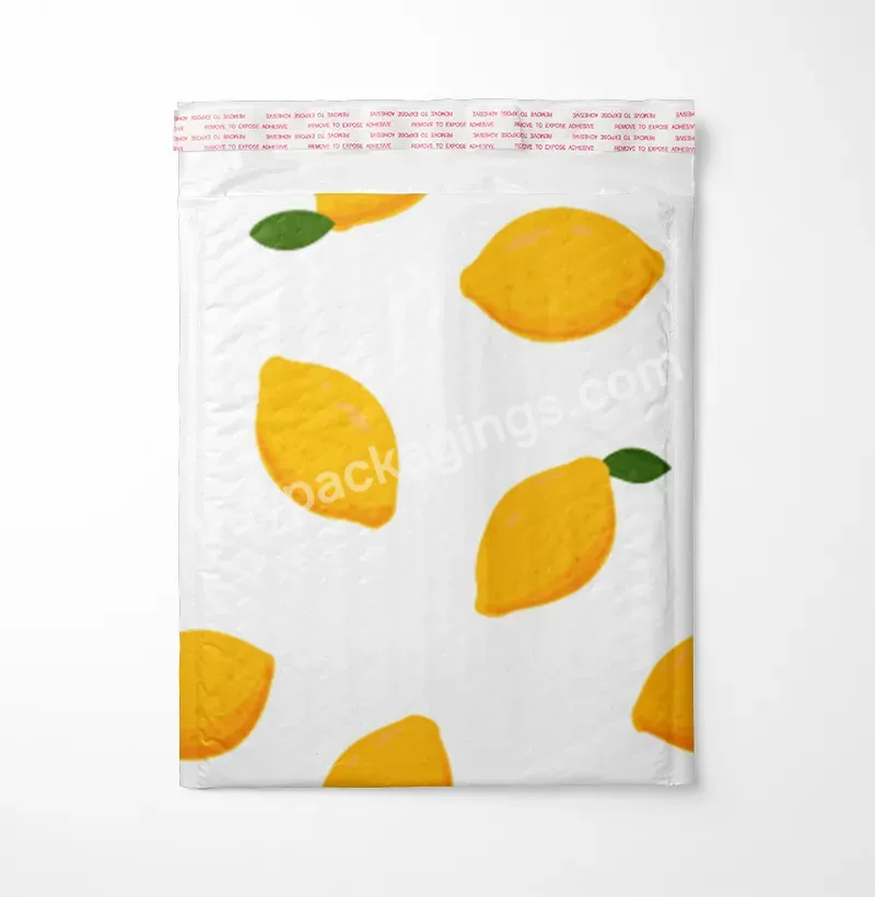 Yellow Package Bubble Mailing Bag Custom Bubble Mailers Couries Design Holographic Bubble Shipping Mailer Lemon Carriers Printed