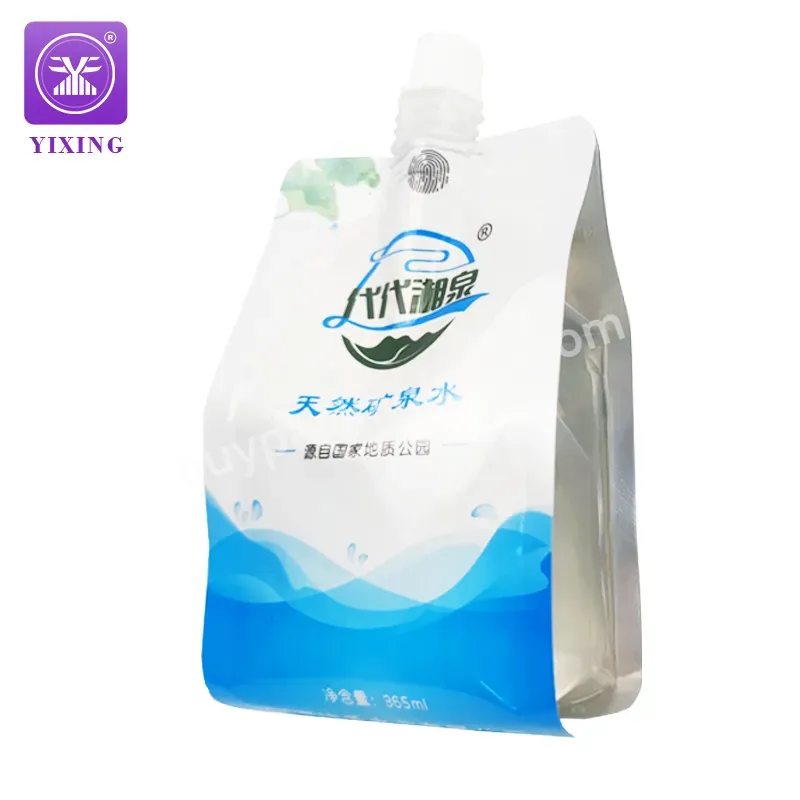 Yixing 365ml Customized Printed Plastic Water Packaging Aluminum Spout Pouch Bags