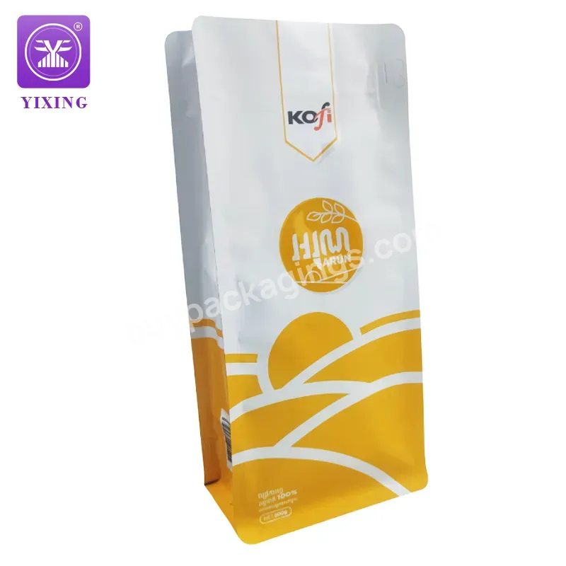 Yixing 500g Logo Customized Food Packaging Eight Side Seal Bag Plastic Bags
