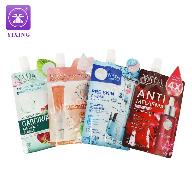 Yixing Custom Aluminum Foil Face Cleaning Mask Sunscreens Cream Bb Skin Cream Makeup Product Spout Pouch Cosmetic Packaging Bags