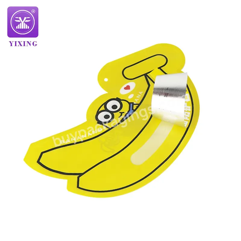 Yixing Custom Banana Shape Face Mask Bag Customized Special-shaped Plastic Bags Snack Food Plastic Bags Customized Printing