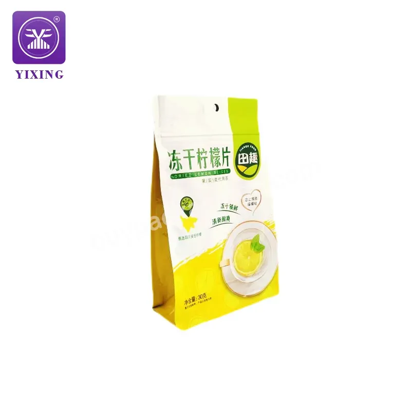 Yixing Custom Plastic Bag 30g Lemon Slice Food Packaging Flat Bottom Bags