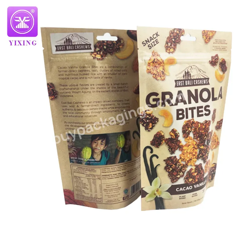 Yixing Custom Printed 125g Food Packaging Heat Sealing Packs Plastic Stand Up Pouch Bags