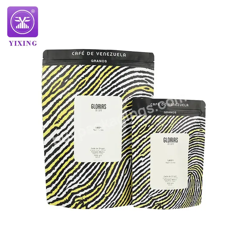 Yixing Custom Printed Coffee Bean Packaging Bag/tea Packaging Resealable Zipper Stand Up Coffee Bag Brown Kraft Paper Bags