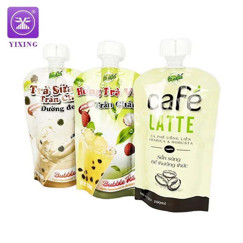 Yixing Customized Aluminium Foil Juice Jam Packaging Bag Puree Sauce Yogurt Milk Jelly Drink Spout Pouches With Nozzle