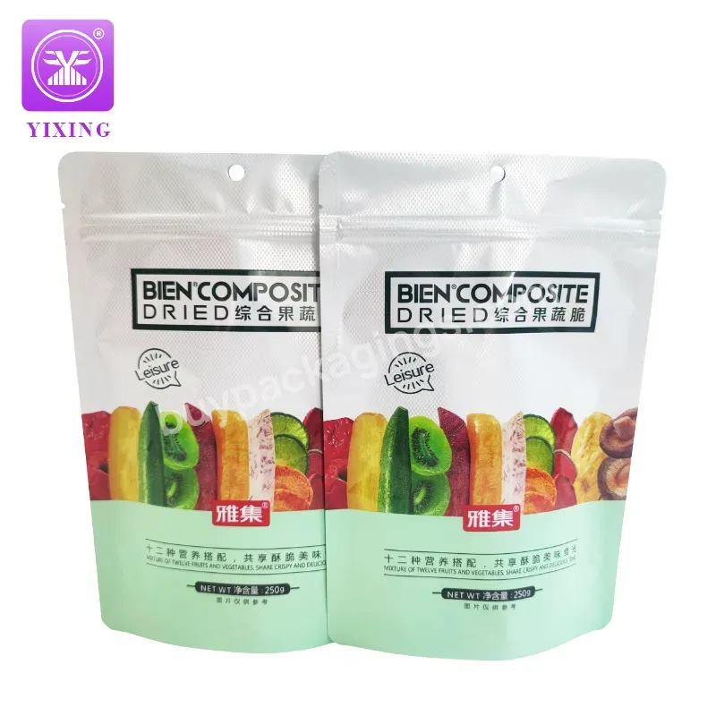 Yixing Delicious 250g Comprehensive Fruit And Vegetable Crisps Stand Up Pouch Bags