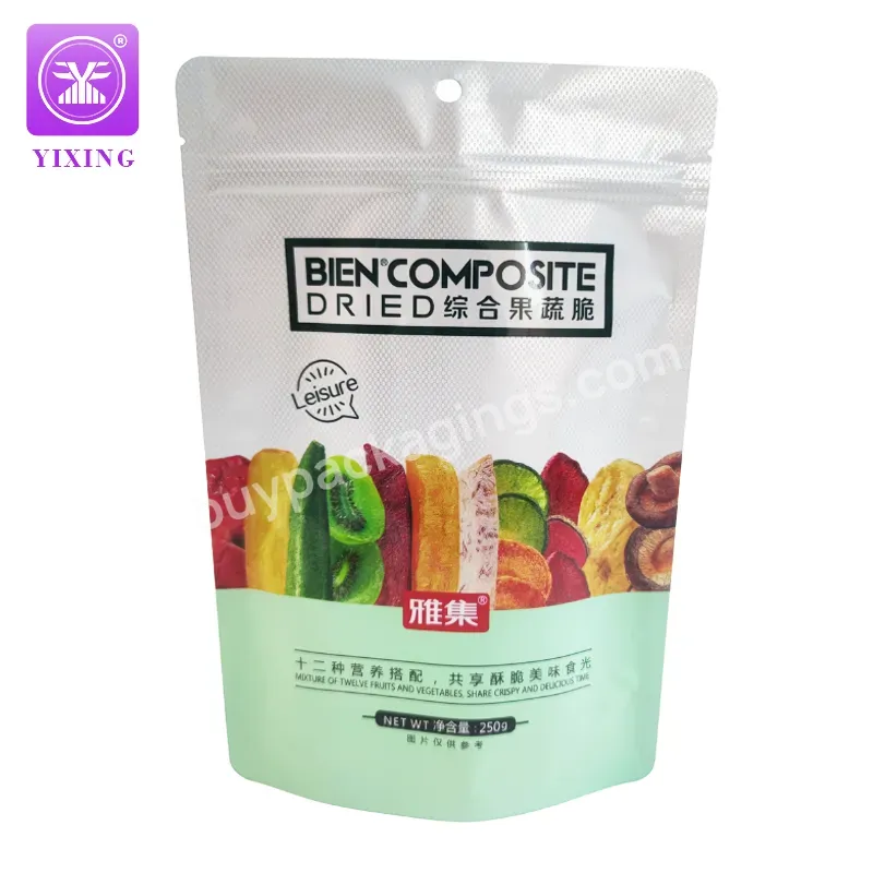 Yixing Delicious 250g Comprehensive Fruit And Vegetable Crisps Stand Up Pouch Bags