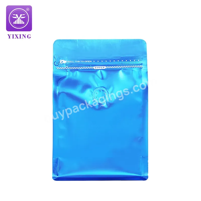 Yixing Packaging 250g 350g 500g 1000g Flat Bottom Coffee Bag With Valve