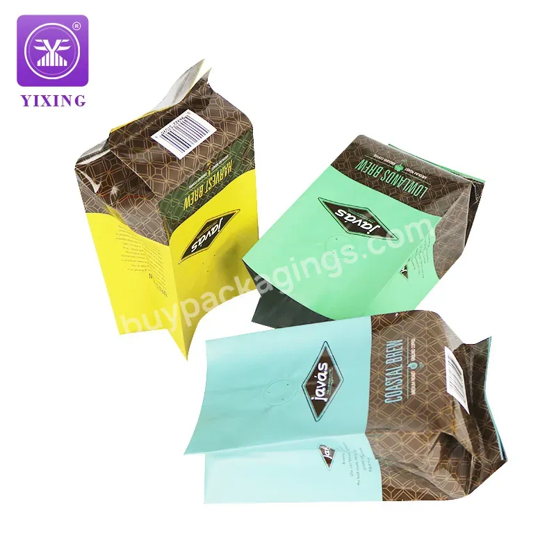 Yixing Packaging 50g Mini Coffee Bag Coffee Bean Pakcgaing Bag With Valve Custom Printing Logo