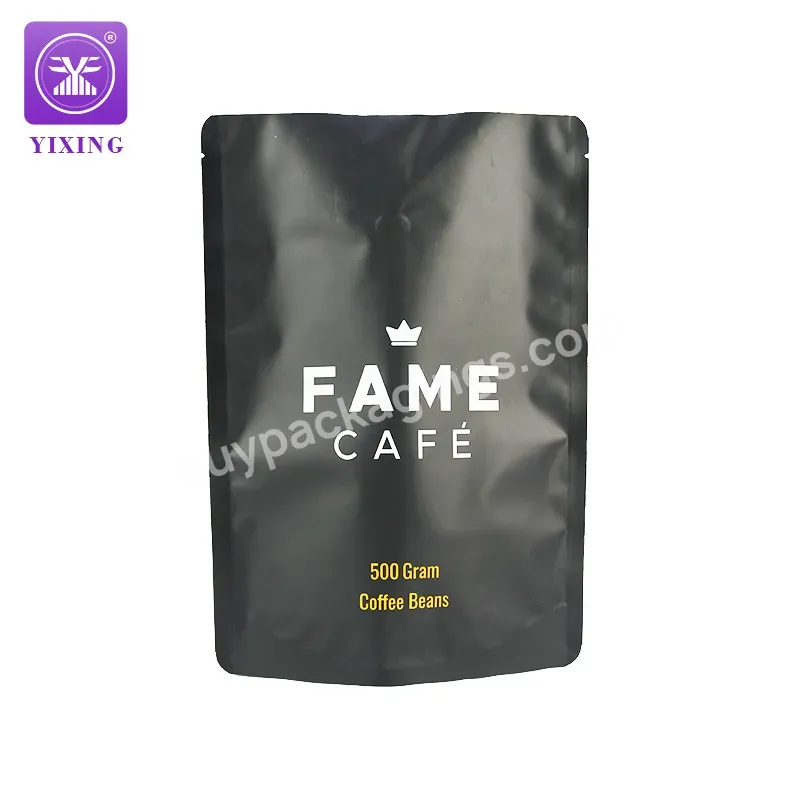 Yixing Packaging Competitive Price Heat-seal Matte Black Stand Up Empty Coffee Bag With Valve