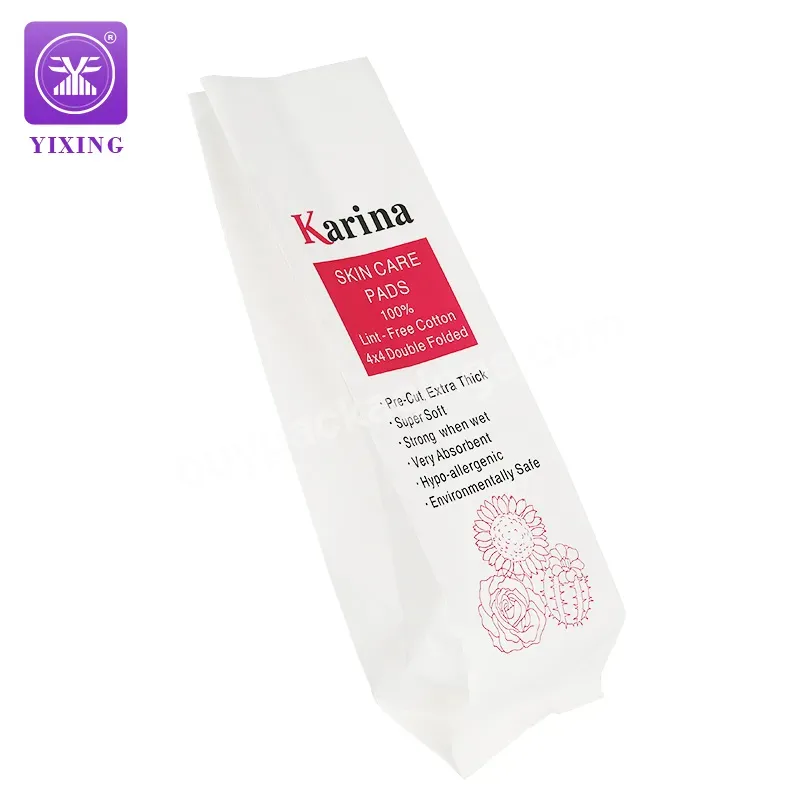 Yixing Packaging Degradable Kraft Paper Bag Skin Care Pads Pakcgaing Bag Custom Printing Logo