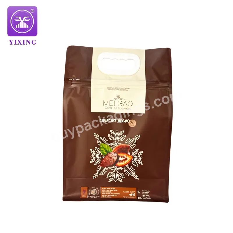 Yixing Packaging Flat Bottom Pouch For Snacks Large Capacity Square Bottom Packaging Bag