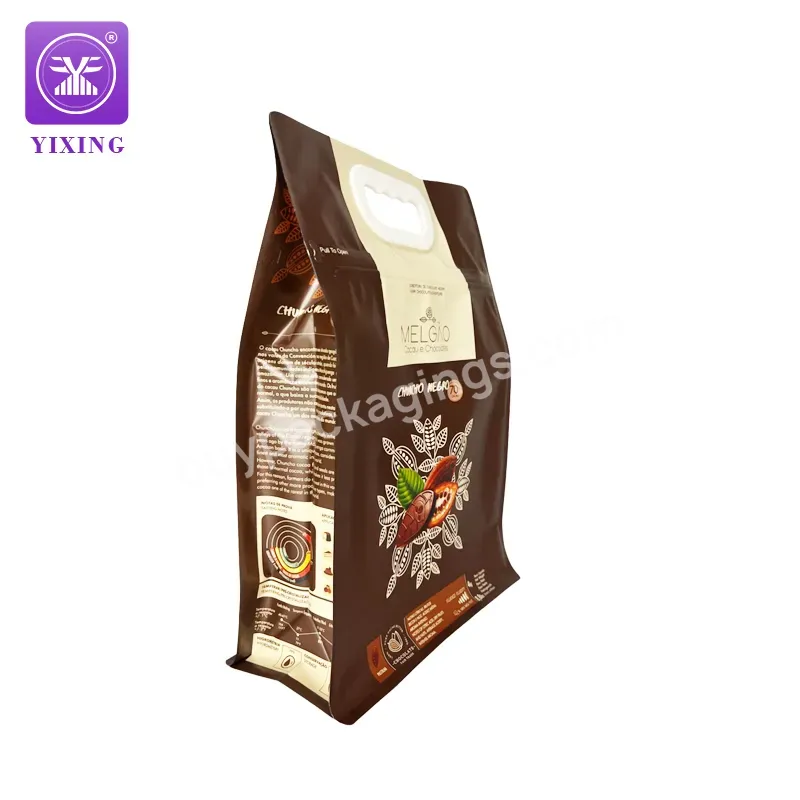 Yixing Packaging Flat Bottom Pouch For Snacks Large Capacity Square Bottom Packaging Bag