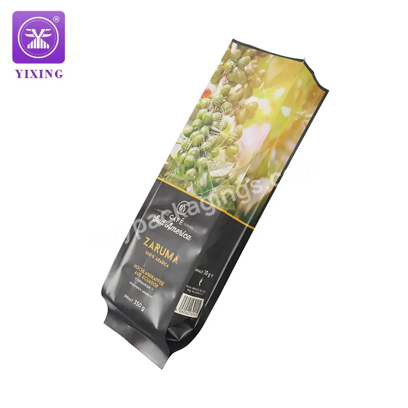 Yixing Packaging Mopp Matte Black Organ Bag 250g 500g Side Gusset Coffee Bag With Valve