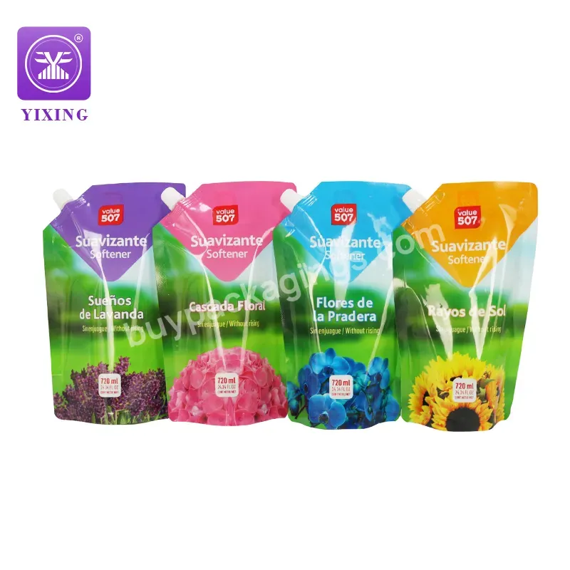 Yixing Pet Pe 500ml 1l 2l Plastic Composite Liquid Dishwash Packaging Laundry Detergent Stand Up Pouch With Spout