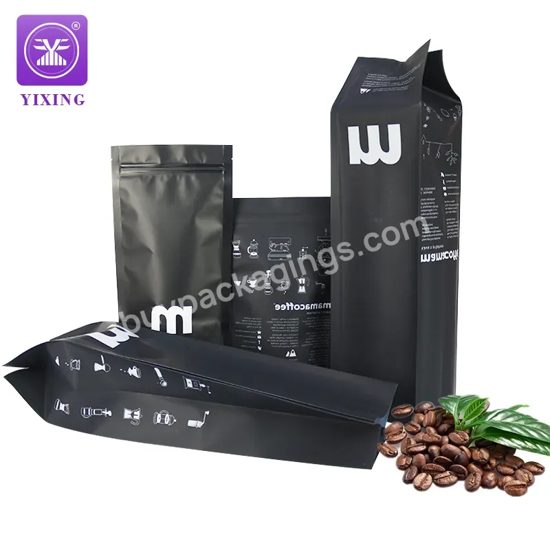 Yixing Stand Up Coffee Bag Aluminum Foil Zipper Freestanding Coffee Bag With Valve
