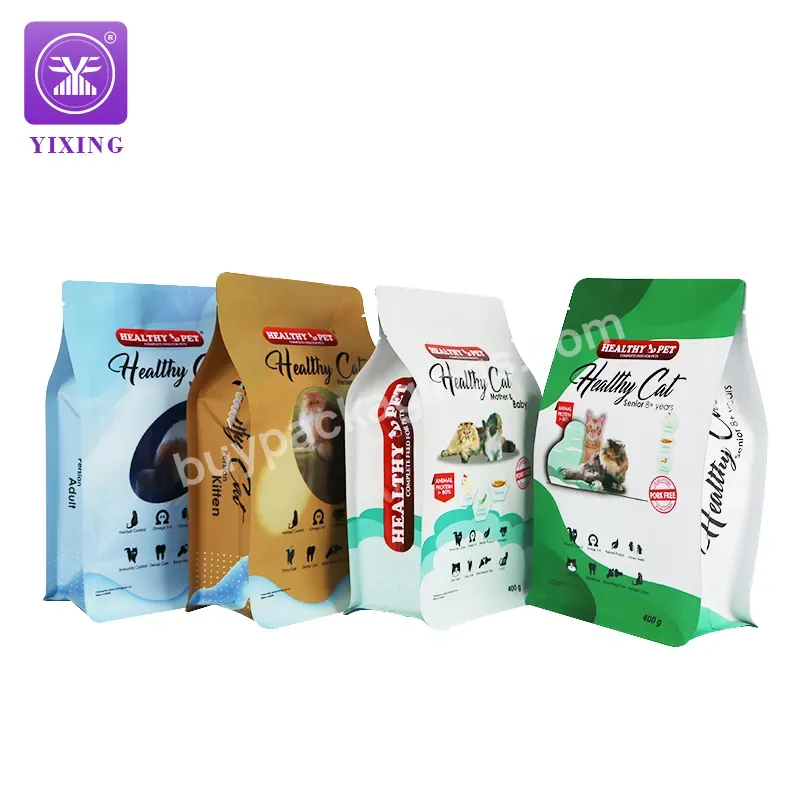 Yixing Uv Flat Bottom Bag Aluminum Foil Stand Up Dog Pet Food Packaging Bags