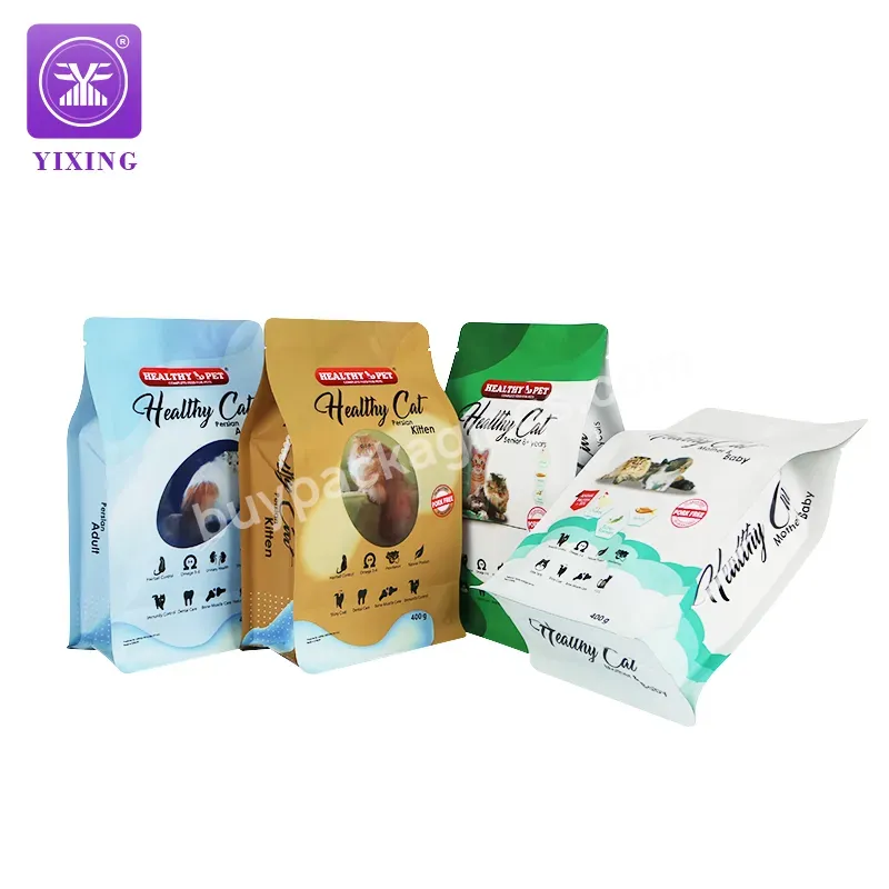 Yixing Uv Flat Bottom Bag Aluminum Foil Stand Up Dog Pet Food Packaging Bags