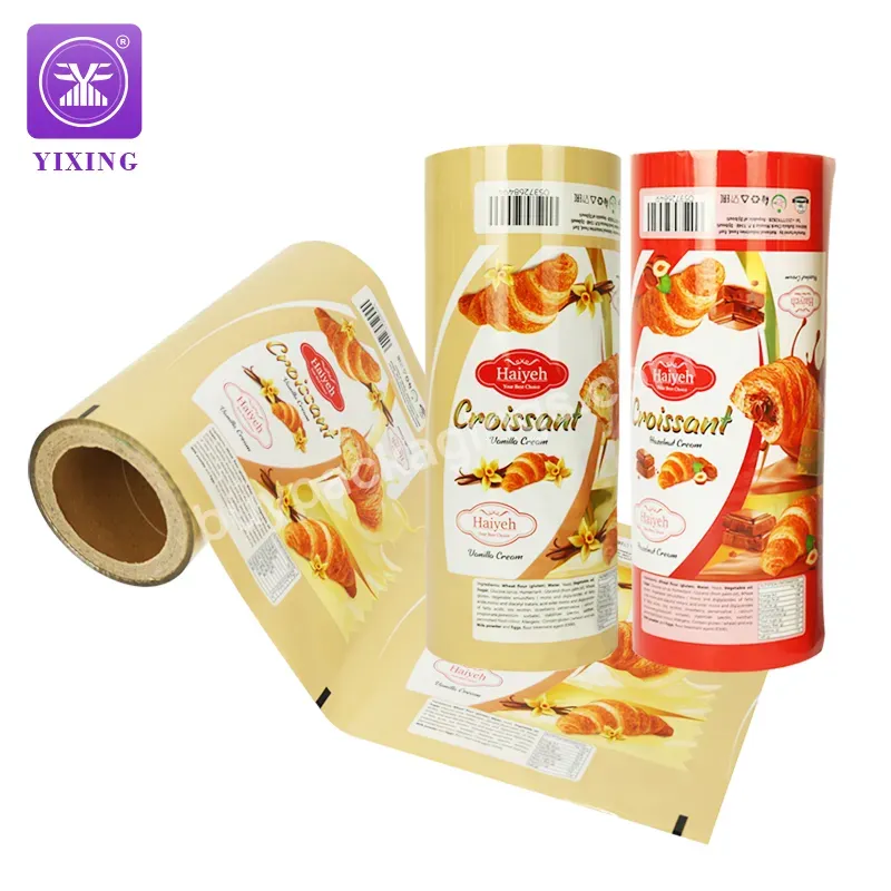 Yixing Waterproof Glossy Pet/al/pe Food Wrapping Film Lamination Plastic Film Roll For Bread Croissant Cake Sachet Packaging