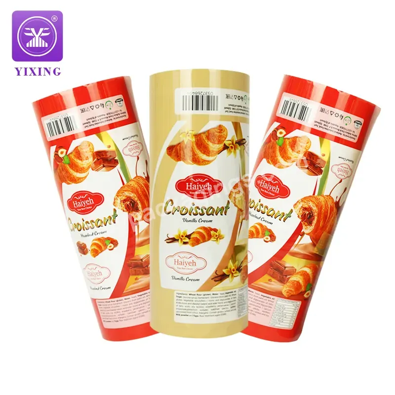 Yixing Waterproof Glossy Pet/al/pe Food Wrapping Film Lamination Plastic Film Roll For Bread Croissant Cake Sachet Packaging