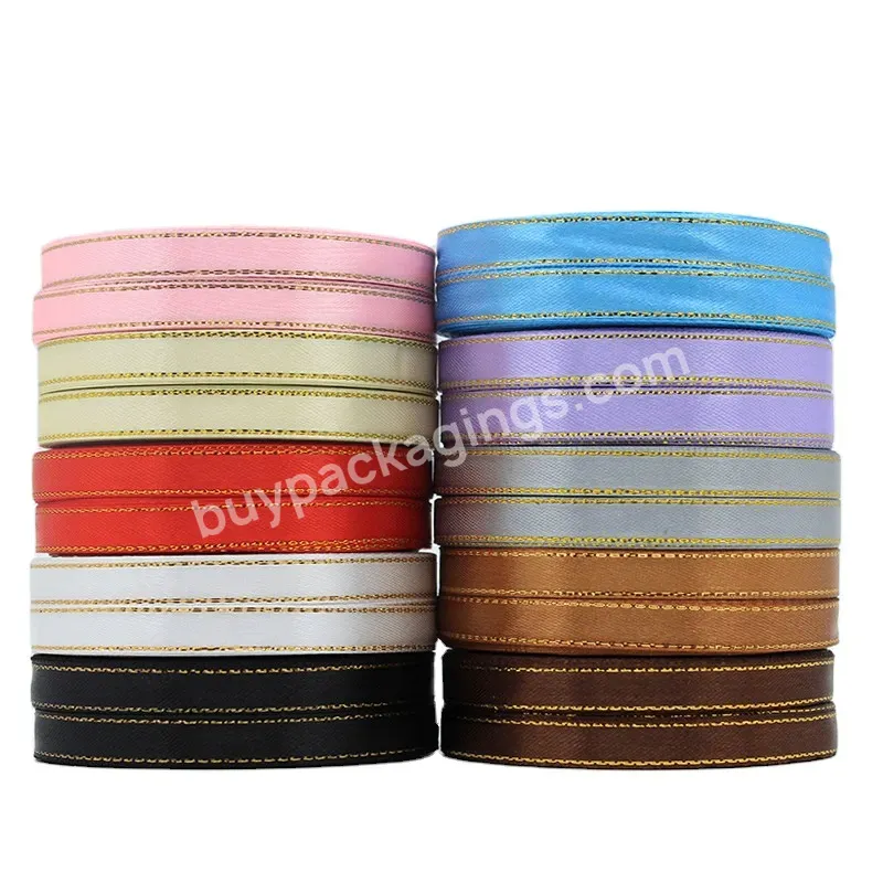 Yohpack 1cm Gilt-edged Belt Multi-color Optional Stock Gift Box Packaging Accessories Craft Ribbon Bow