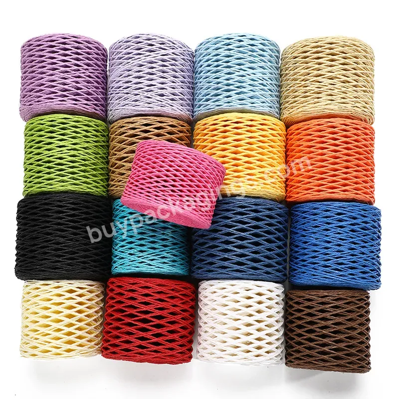 Yohpack 2mm*200m/roll Lafite Grass Paper Rope Environmental Protection Colorful Double Strand Diy Spot Raffia Paper Rope